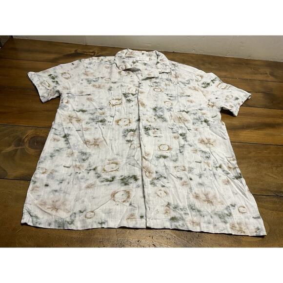 Porter and Ash Shirt Mens Large Linen Blend Coastal Vacation - Picture 5 of 12